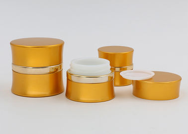 Gold 30ml bereifte kosmetische Gläser, dünne Taillen-kleine Glasmake-upbehälter mit Deckeln