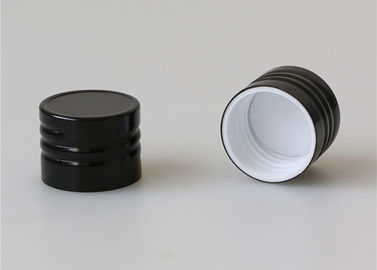 Plastikspeicherkappen für das Einmachen rüttelt schwarze Farbe mit Rippen versahen 24/410